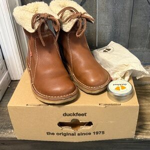 Duckfeet Argus Women's Nut Brown Leather Sheep Wool Lined Boots